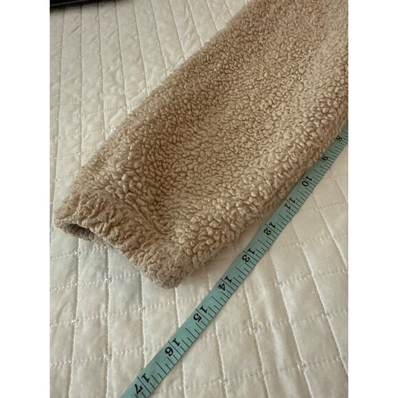 Sleepy Bear Womens Long Plush Pajama Dress Small Beige Sherpa Fleece Cozy Wear - Picture 11 of 12